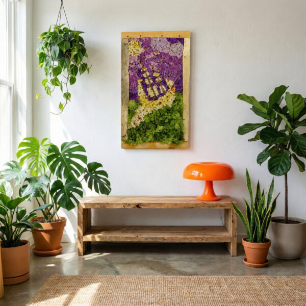 Ambiente con quadro in muschio stabilizzato